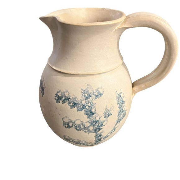 Vintage Elizabeth Roman Vermont Pottery Spongeware Pitcher - Picture 1 of 11